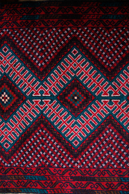 Handmade Vintage Turkoman Small Rug 2'7" X 4'9"