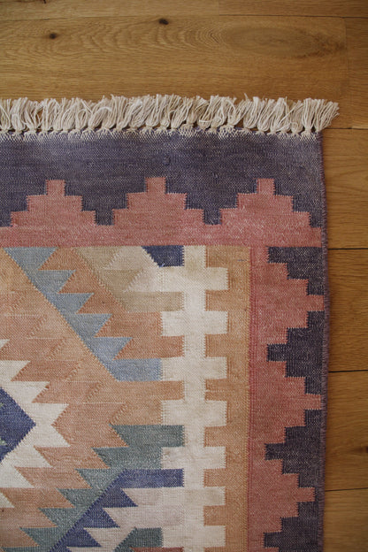 Handmade Vintage Indian Small Kilim 2'11" X 5'2"