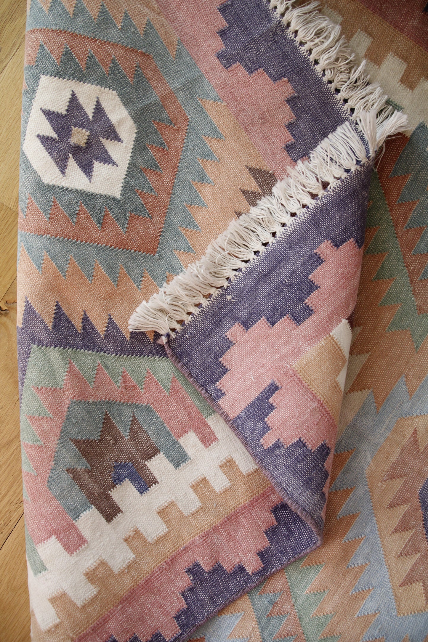 Handmade Vintage Indian Small Kilim 2'11" X 5'2"