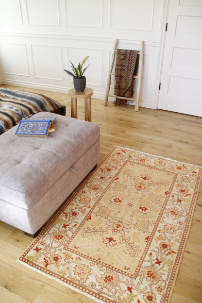 Handmade Vintage Turkish Small Rug 3' X 5'