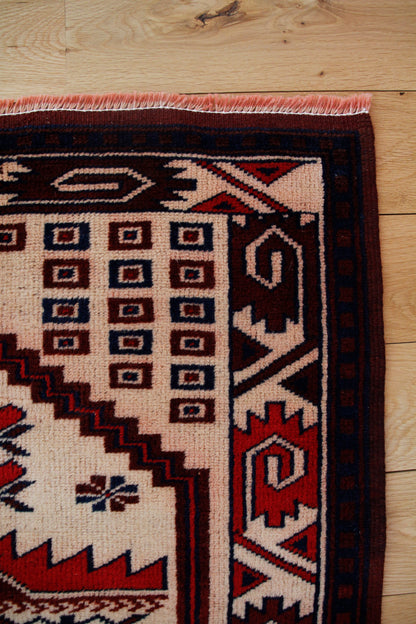 Handmade Vintage Turkish Small Rug 2'6" X 4'2"