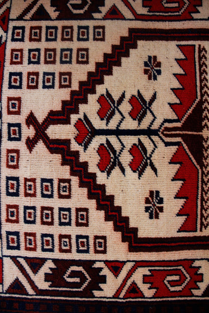 Handmade Vintage Turkish Small Rug 2'6" X 4'2"
