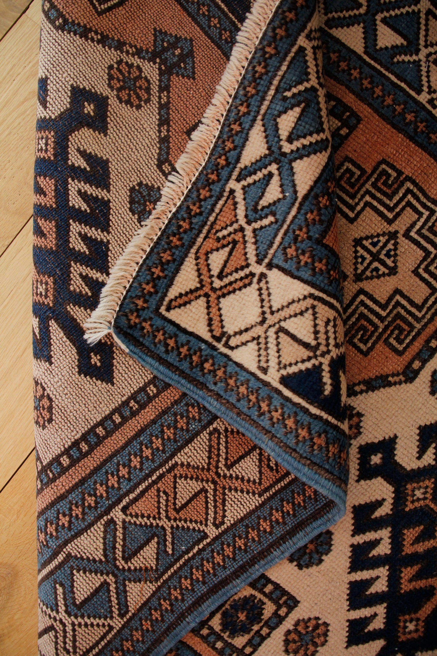 Handmade Vintage Turkish Small Rug 2'6" X 3'10"