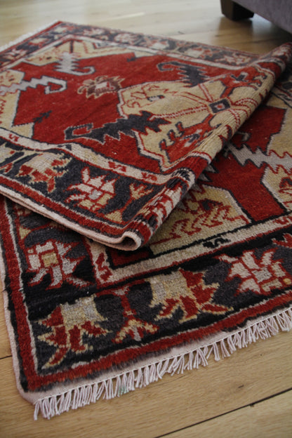 Handmade Vintage Turkish Small Rug 2'6" X 5'