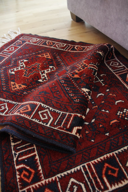 Handmade Vintage Turkoman Small Rug 2'3" X 5'1"