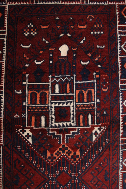 Handmade Vintage Turkoman Small Rug 2'3" X 5'1"
