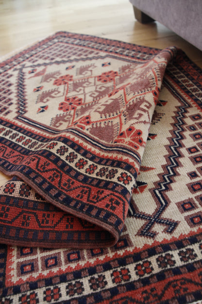 Handmade Vintage Turkish Small Rug 2'5" X 4'4"