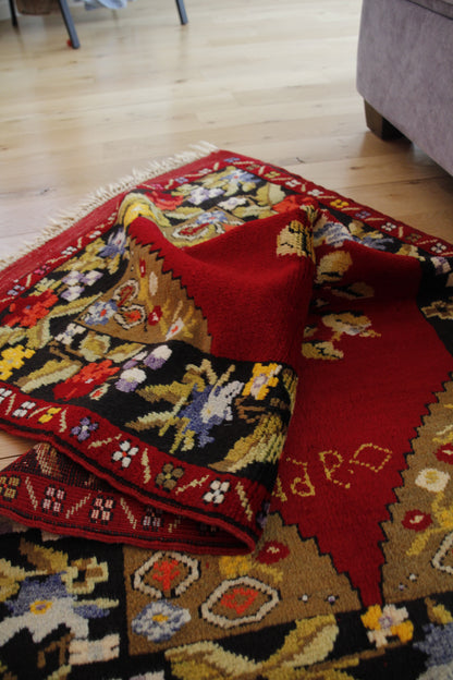Handmade Vintage Turkish Small Rug 2'8" X 4'3"