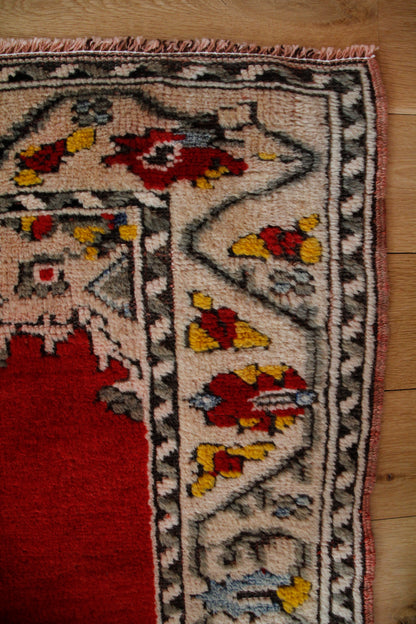 Handmade Vintage Turkish Small Rug 2'11" X 5'8"