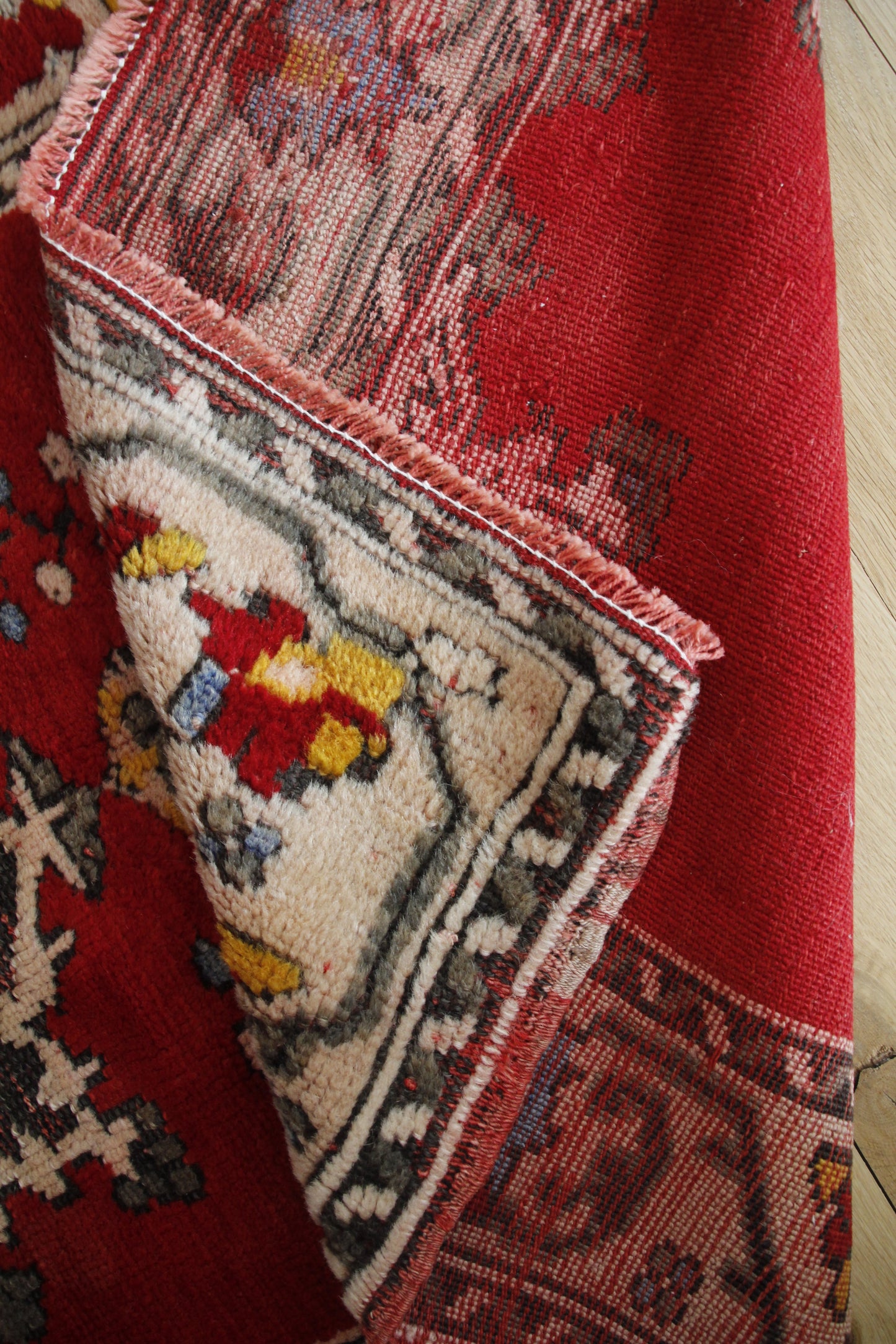 Handmade Vintage Turkish Small Rug 2'11" X 5'8"