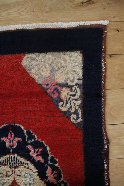 Handmade Vintage Turkish Small Rug 2'3" X 4'2"