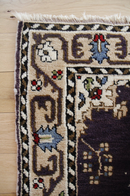 Handmade Vintage Turkish Small Rug 2'8" X 4'11"