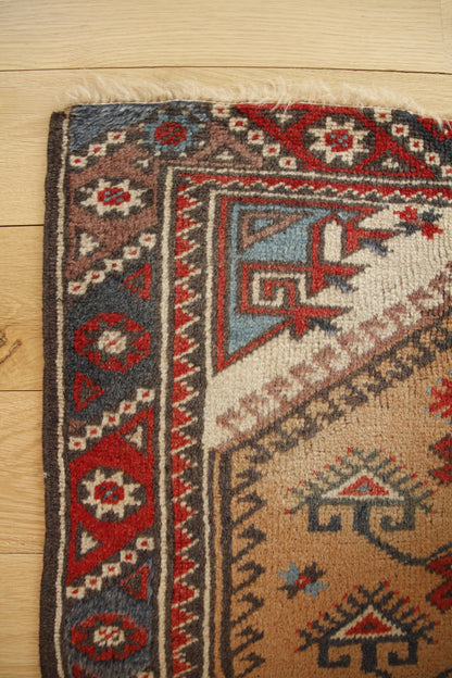 Handmade Vintage Turkish Small Rug 2'3" X 3'11"