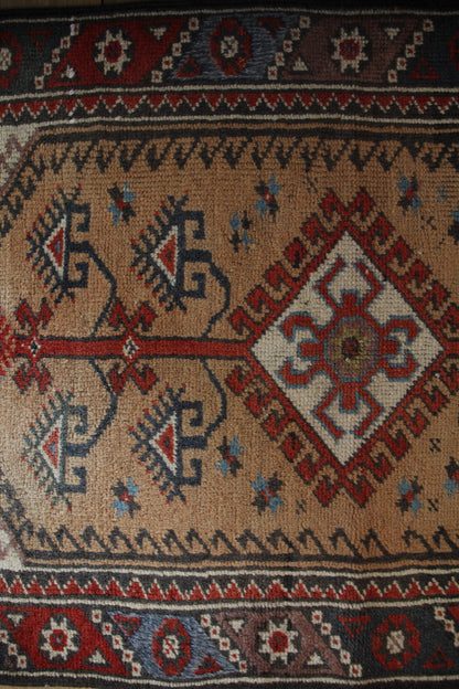 Handmade Vintage Turkish Small Rug 2'3" X 3'11"