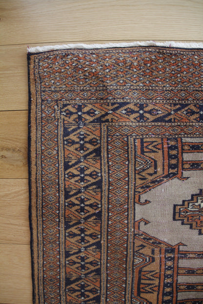 Handmade Vintage Turkoman Small Rug 2'6" X 3'10"