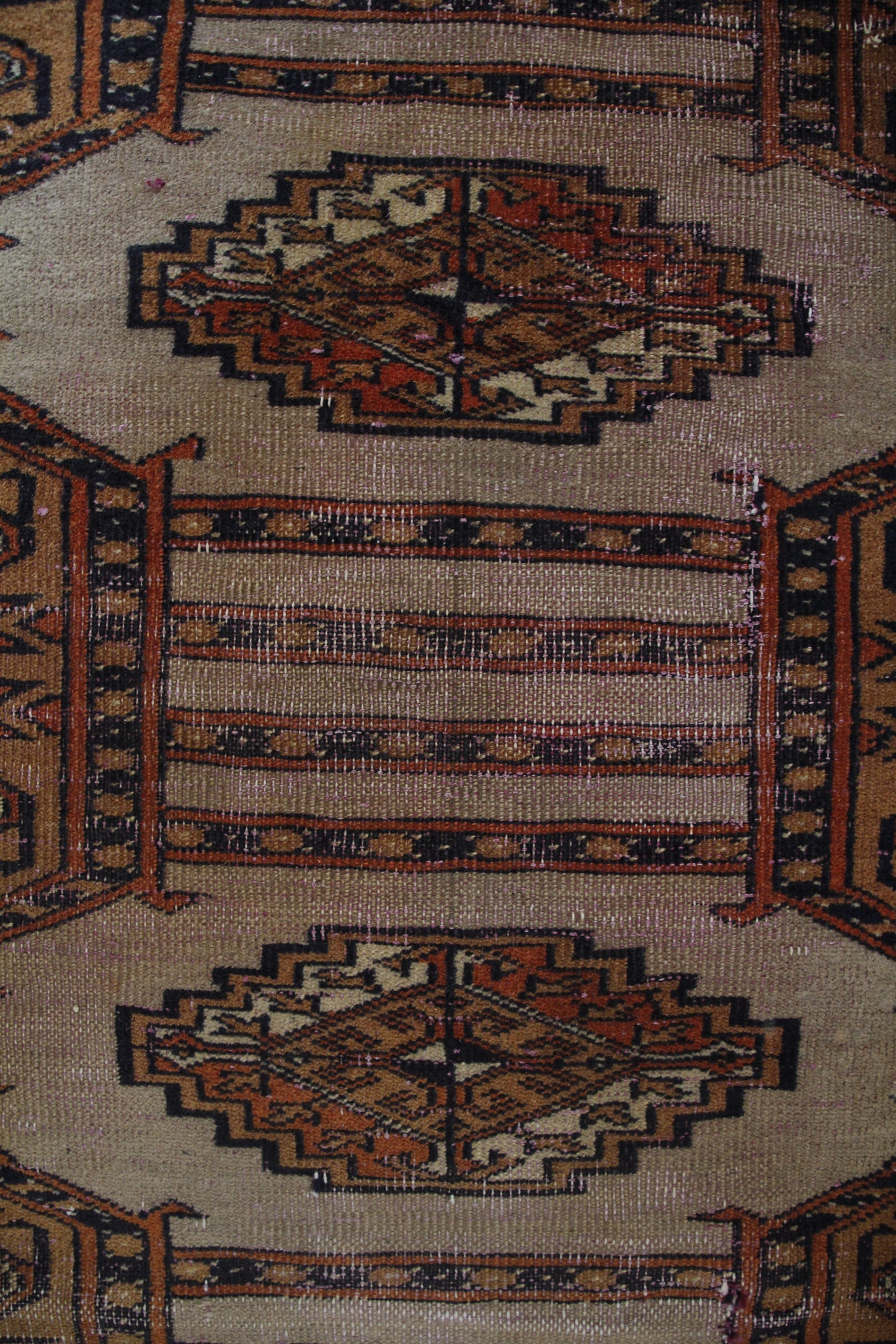 Handmade Vintage Turkoman Small Rug 2'6" X 3'10"