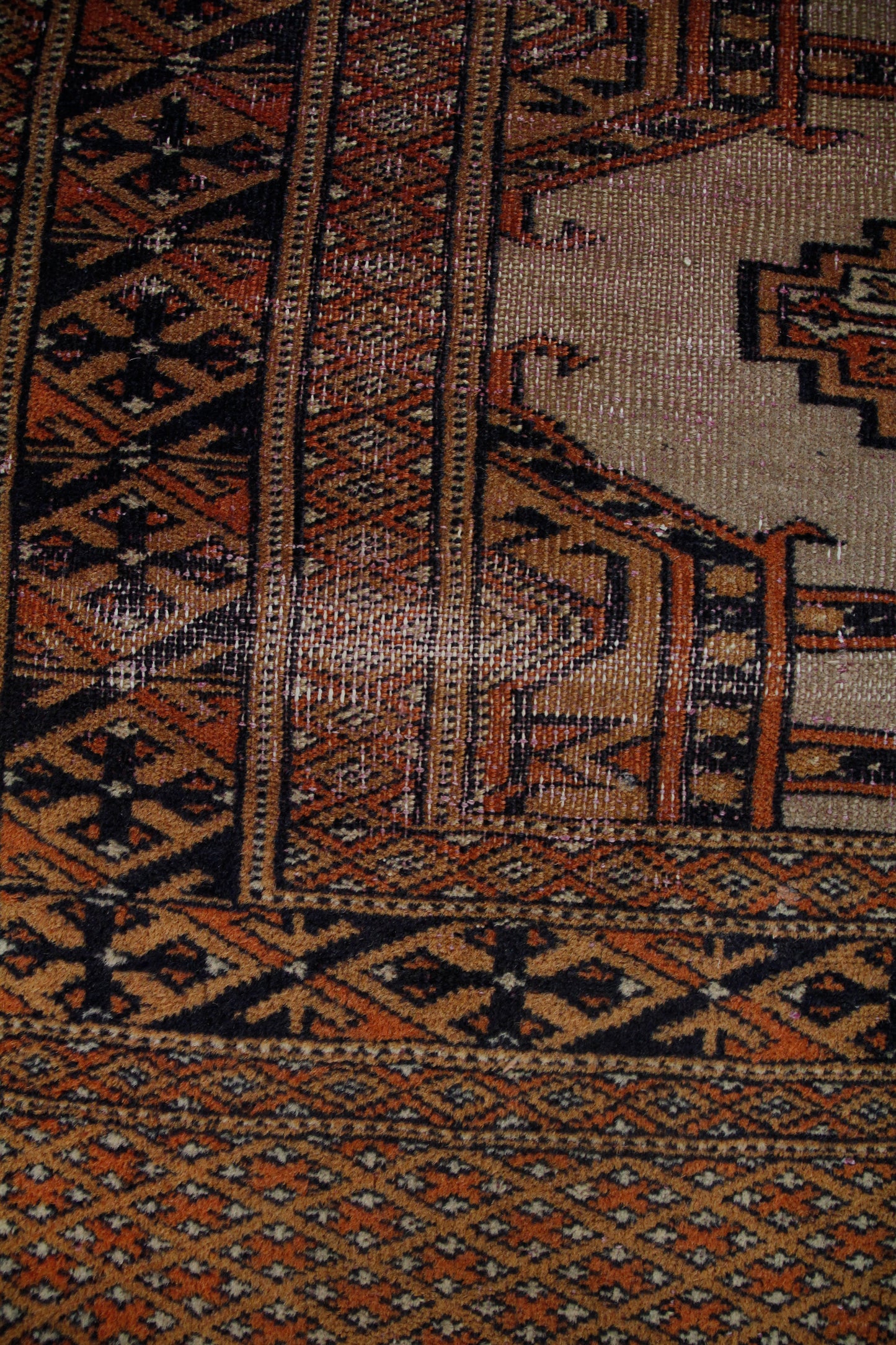 Handmade Vintage Turkoman Small Rug 2'6" X 3'10"