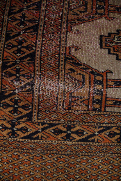 Handmade Vintage Turkoman Small Rug 2'6" X 3'10"