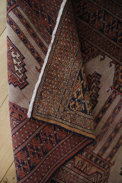 Handmade Vintage Turkoman Small Rug 2'6" X 3'10"