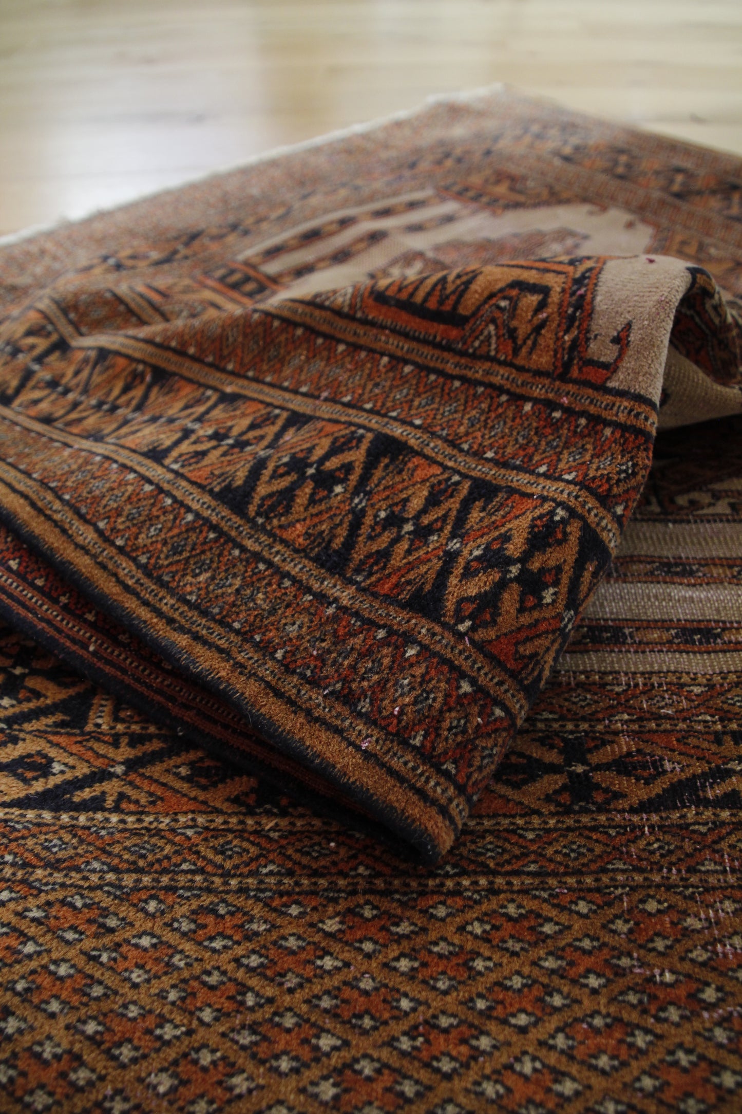 Handmade Vintage Turkoman Small Rug 2'6" X 3'10"
