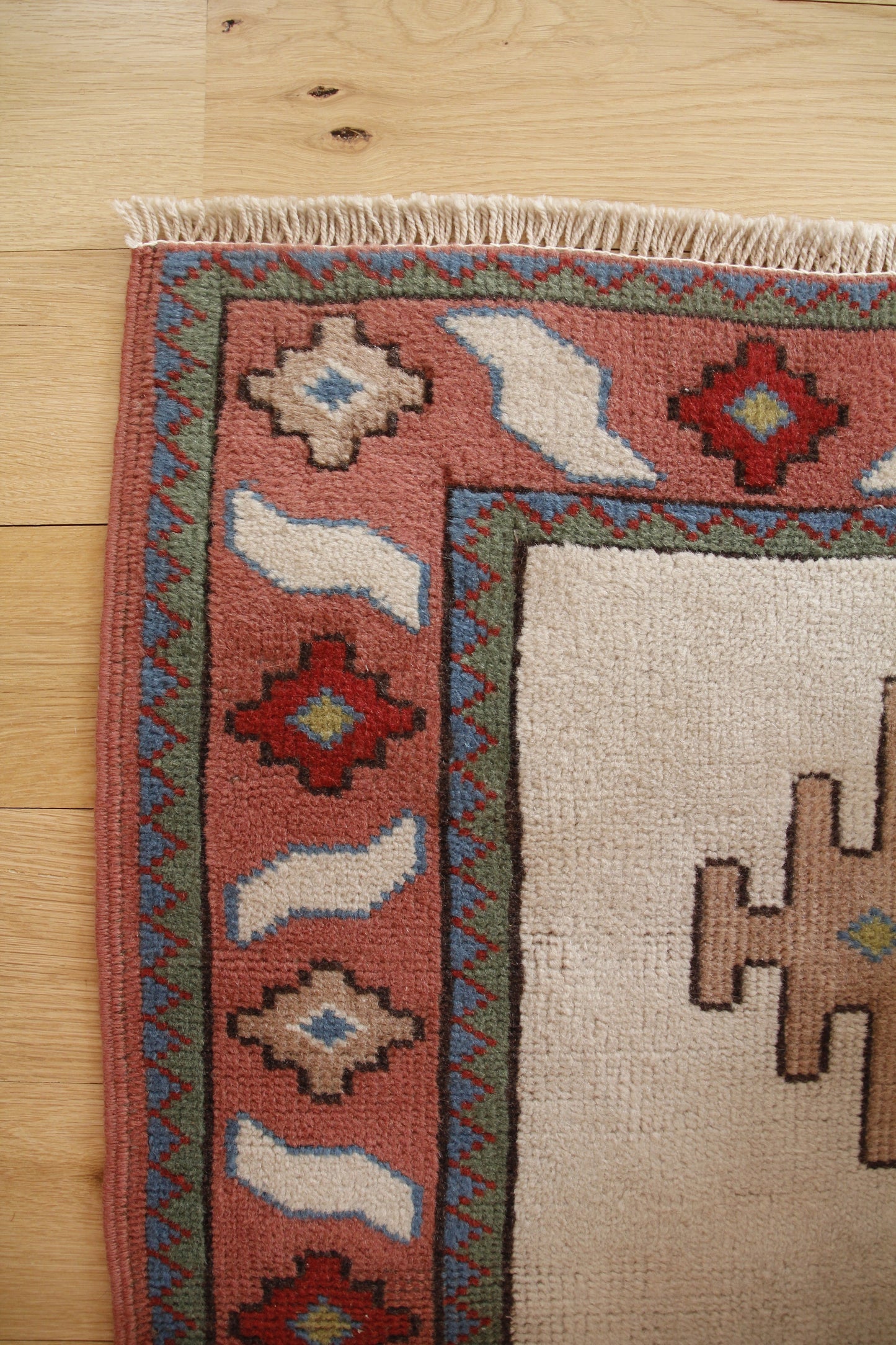 Handmade Vintage Turkish Small Rug 3'1" X 4'3"