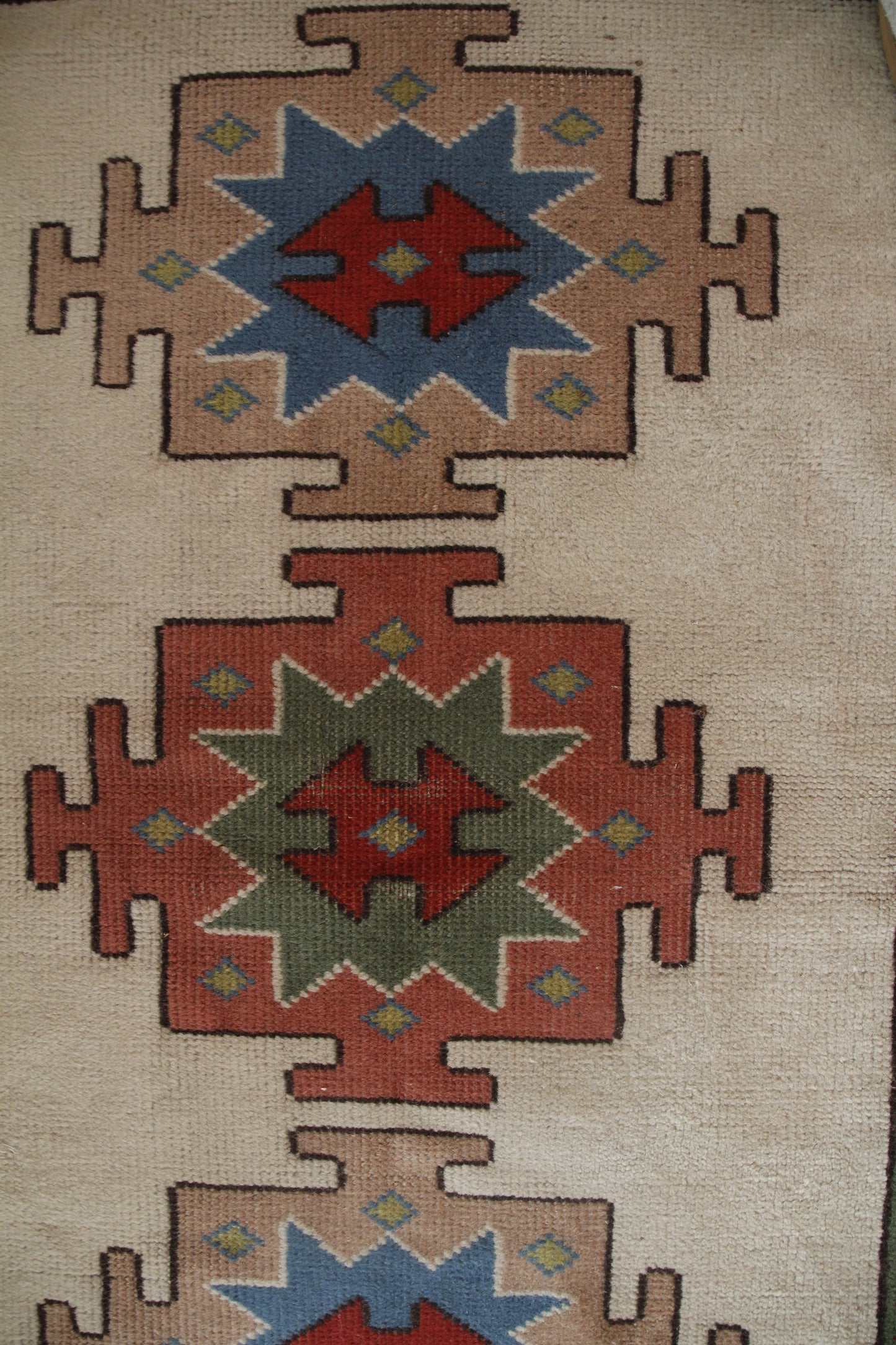 Handmade Vintage Turkish Small Rug 3'1" X 4'3"