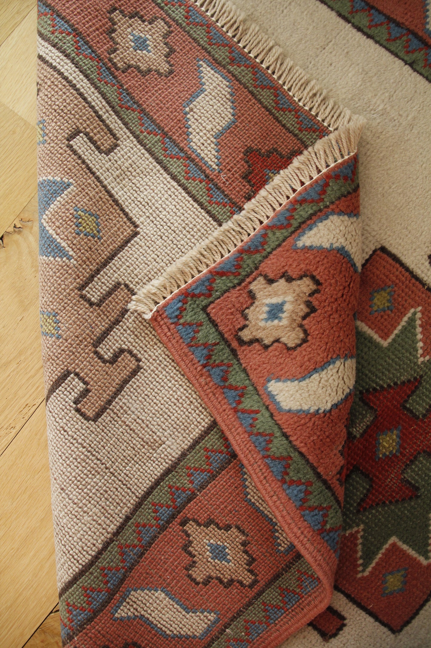 Handmade Vintage Turkish Small Rug 3'1" X 4'3"
