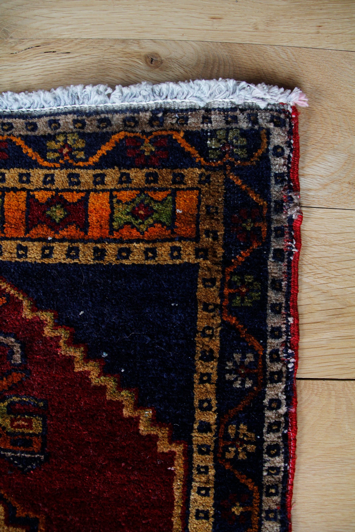 Handmade Vintage Turkish Entryway Rug 1'10" X 3'3"