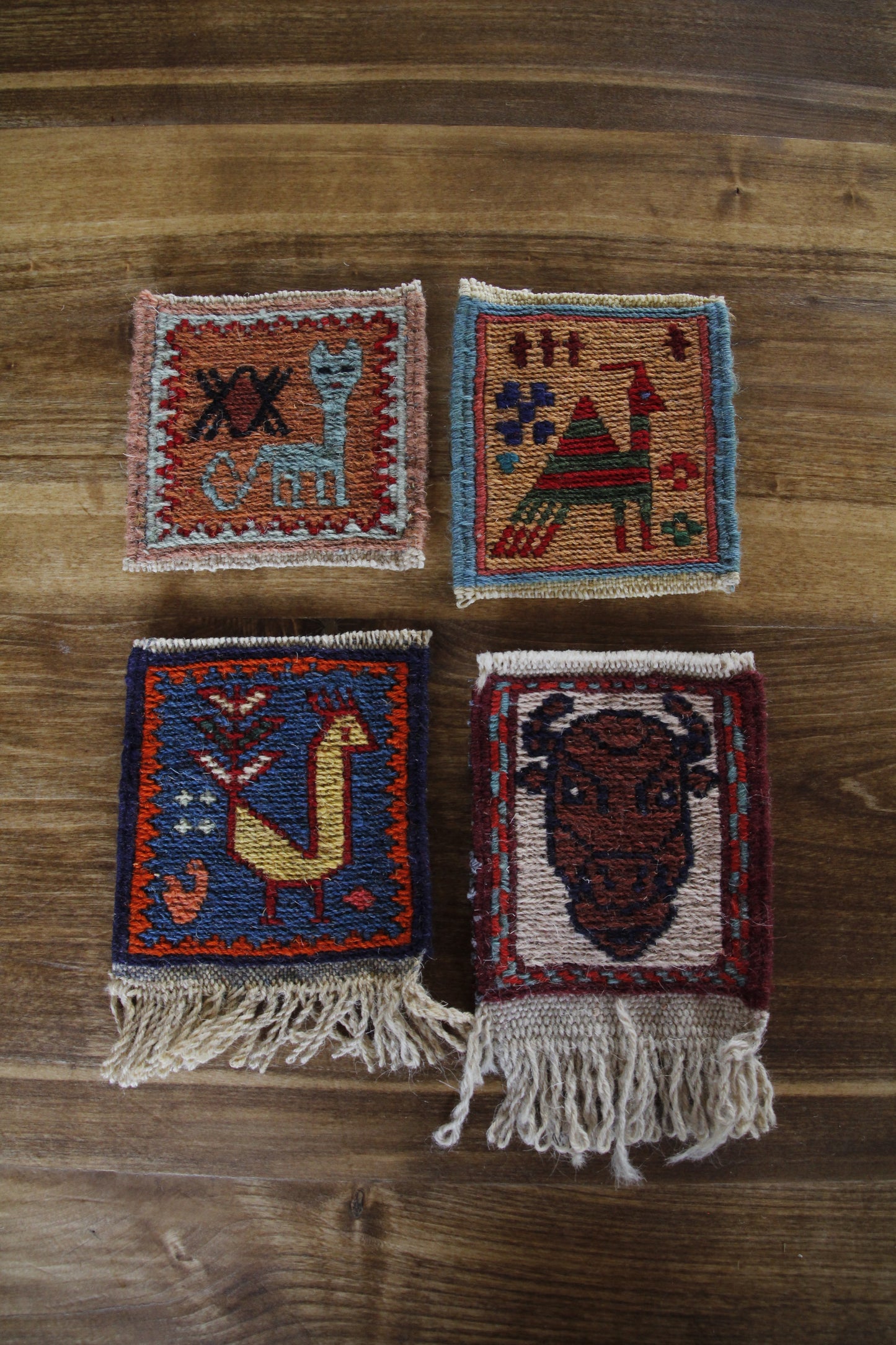 Handwoven Kilim Coasters / Decorative Pieces