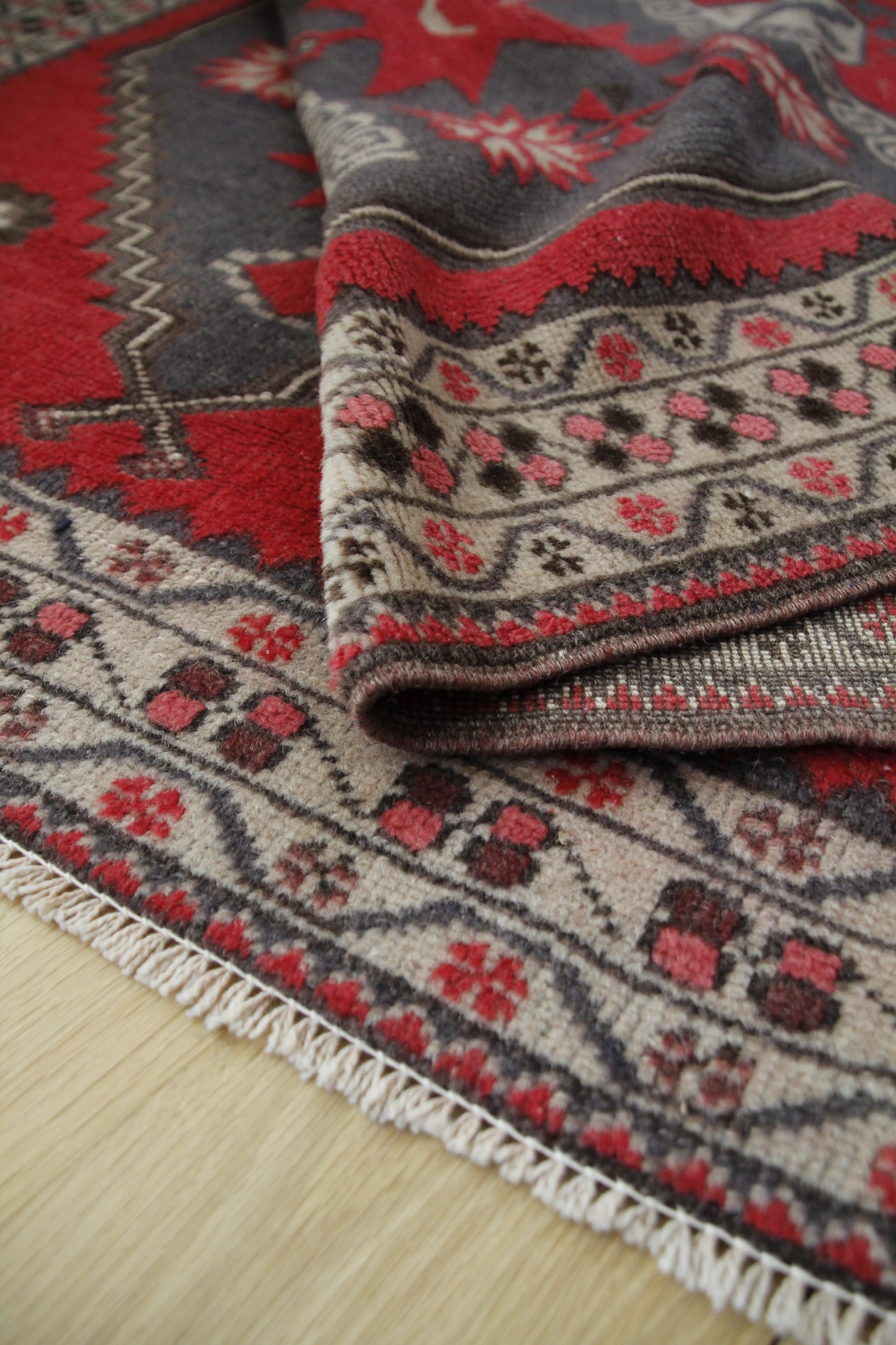 Handmade Vintage Turkish Medium Rug 3'4" X 5'10"