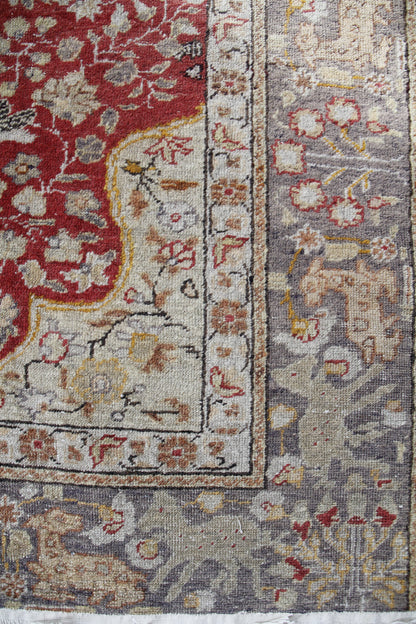 Handmade Vintage Turkish Medium Rug 3'11" X 5'8"