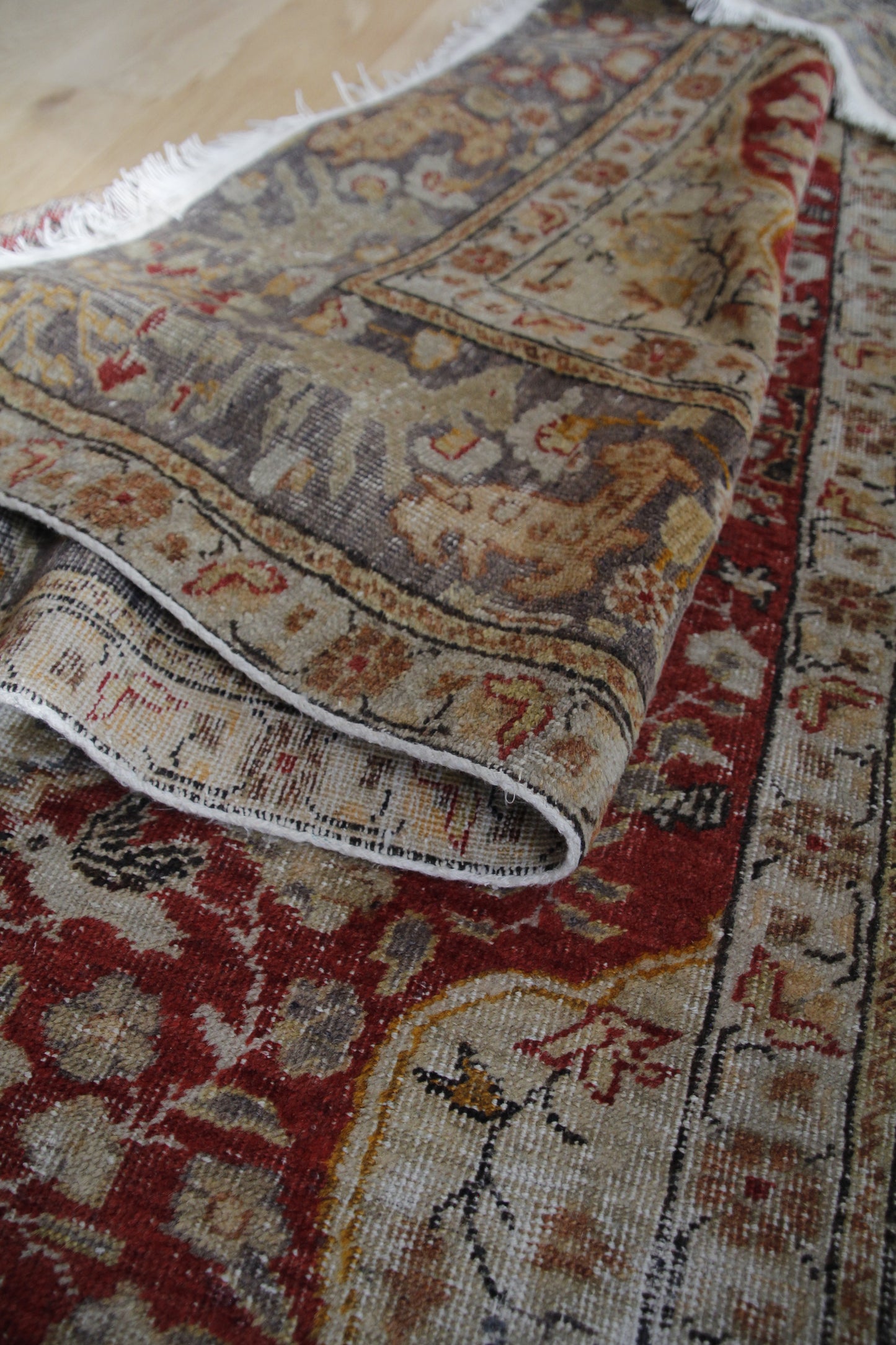 Handmade Vintage Turkish Medium Rug 3'11" X 5'8"