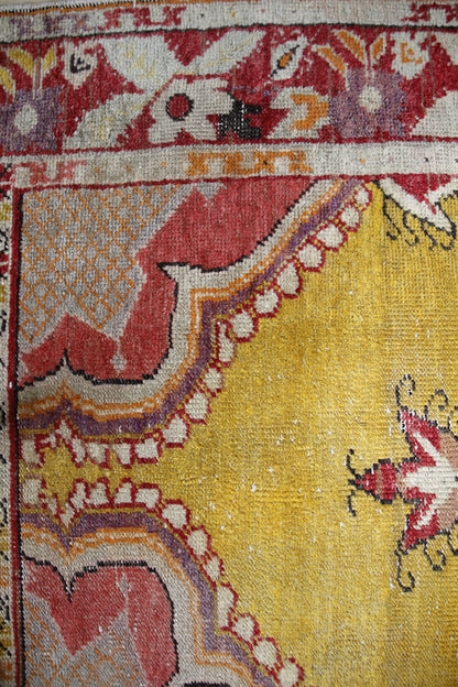 Handmade Vintage Turkish Medium Rug 3'3" X 6'1"