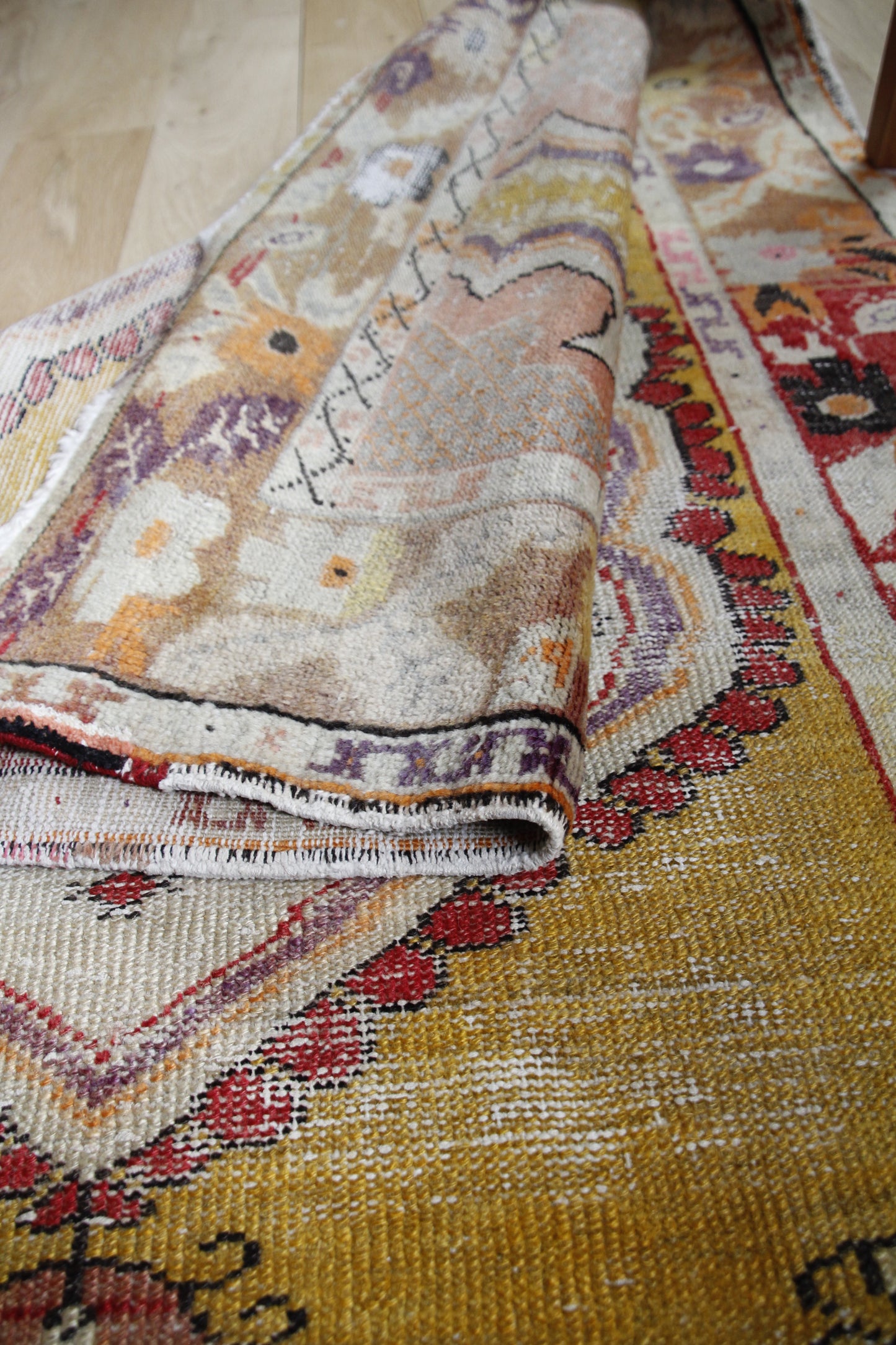 Handmade Vintage Turkish Medium Rug 3'3" X 6'1"