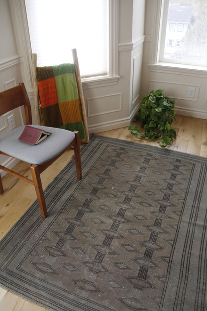 Handmade Vintage Turkoman Medium Rug 4'3" X 5'9"