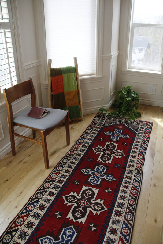 Handmade Vintage Turkish Runner 2'10" X 15'3"