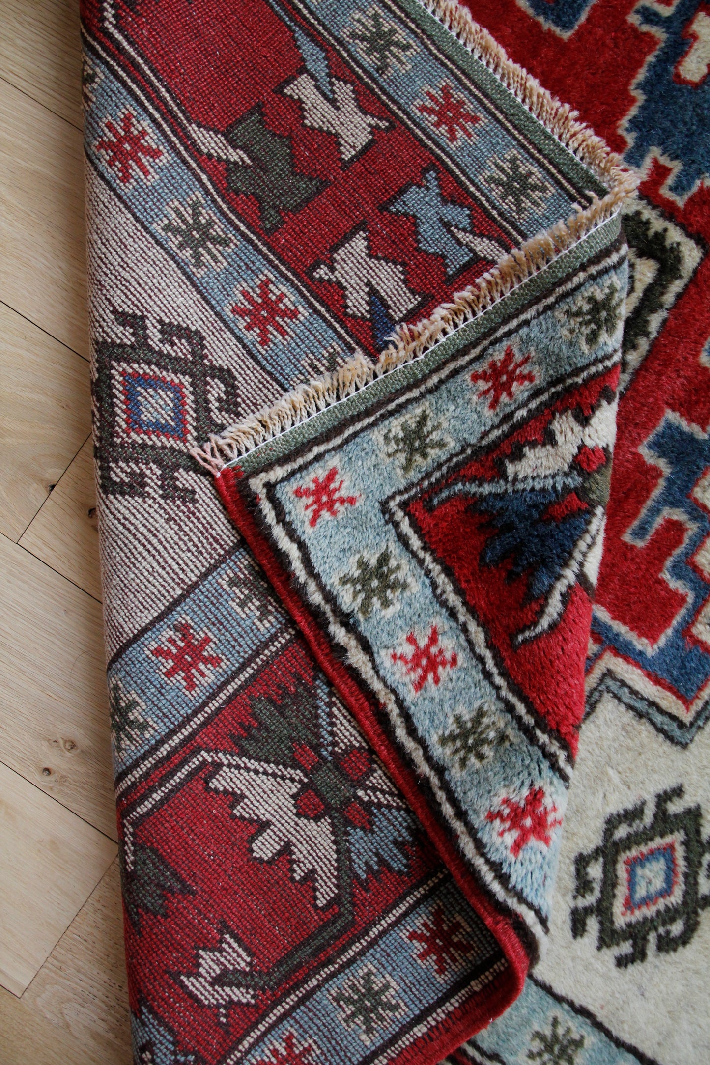 Handmade Vintage Turkish Medium Rug 4'9" X 7'
