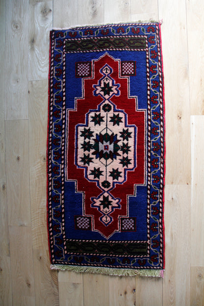 Handmade Vintage Turkish Entryway Rug 1'9" X 3'10"
