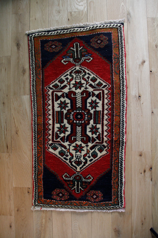 Handmade Vintage Turkish Entryway Rug 2' X 3'10"