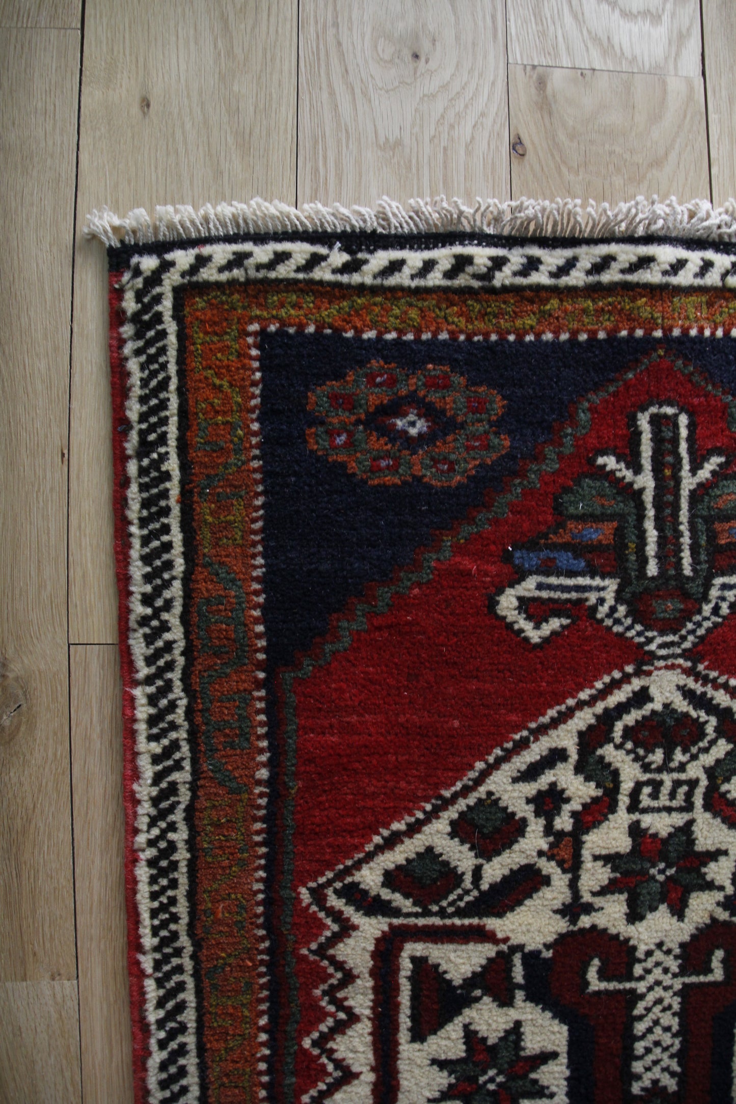 Handmade Vintage Turkish Entryway Rug 2' X 3'10"