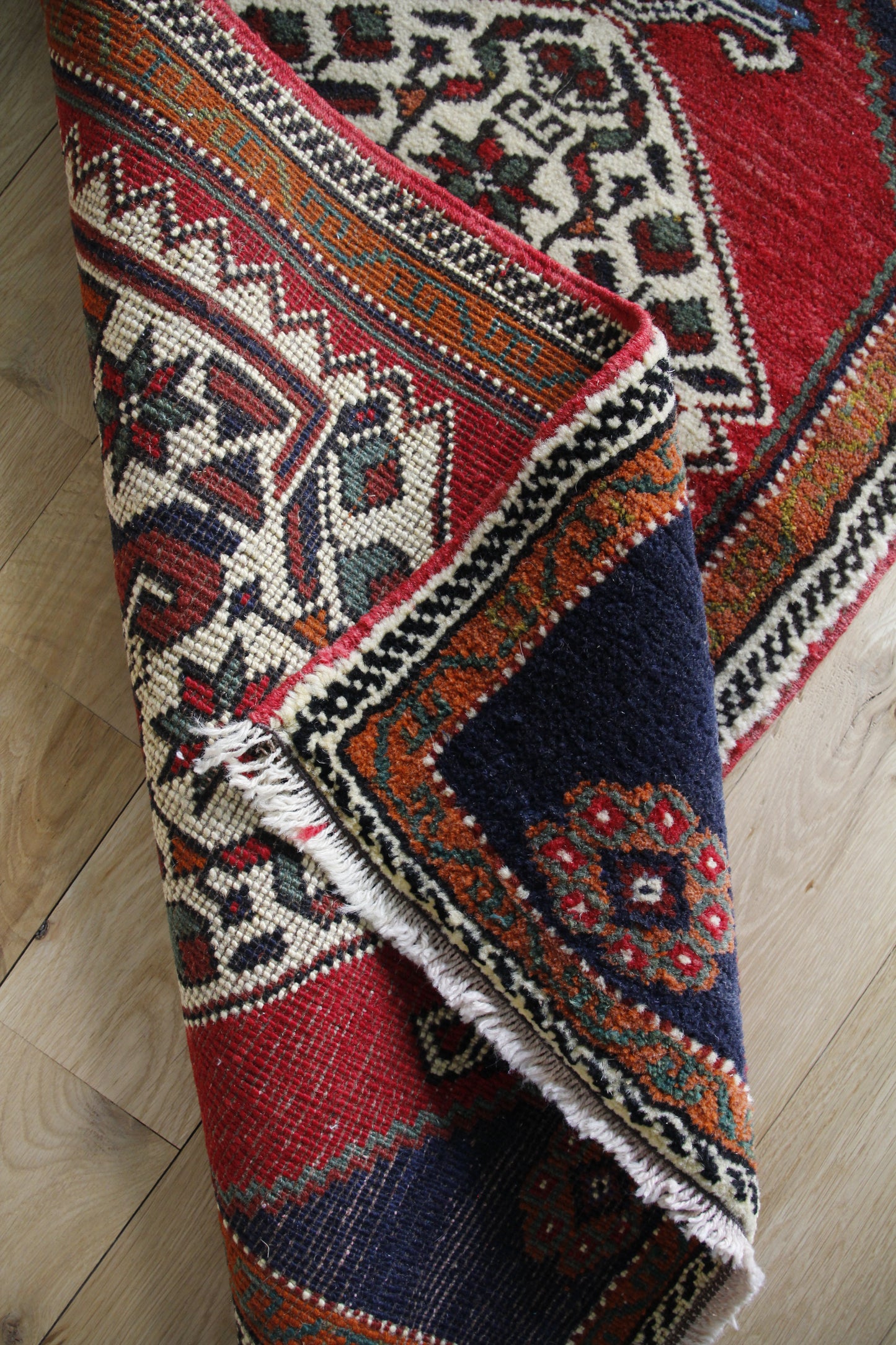 Handmade Vintage Turkish Entryway Rug 2' X 3'10"