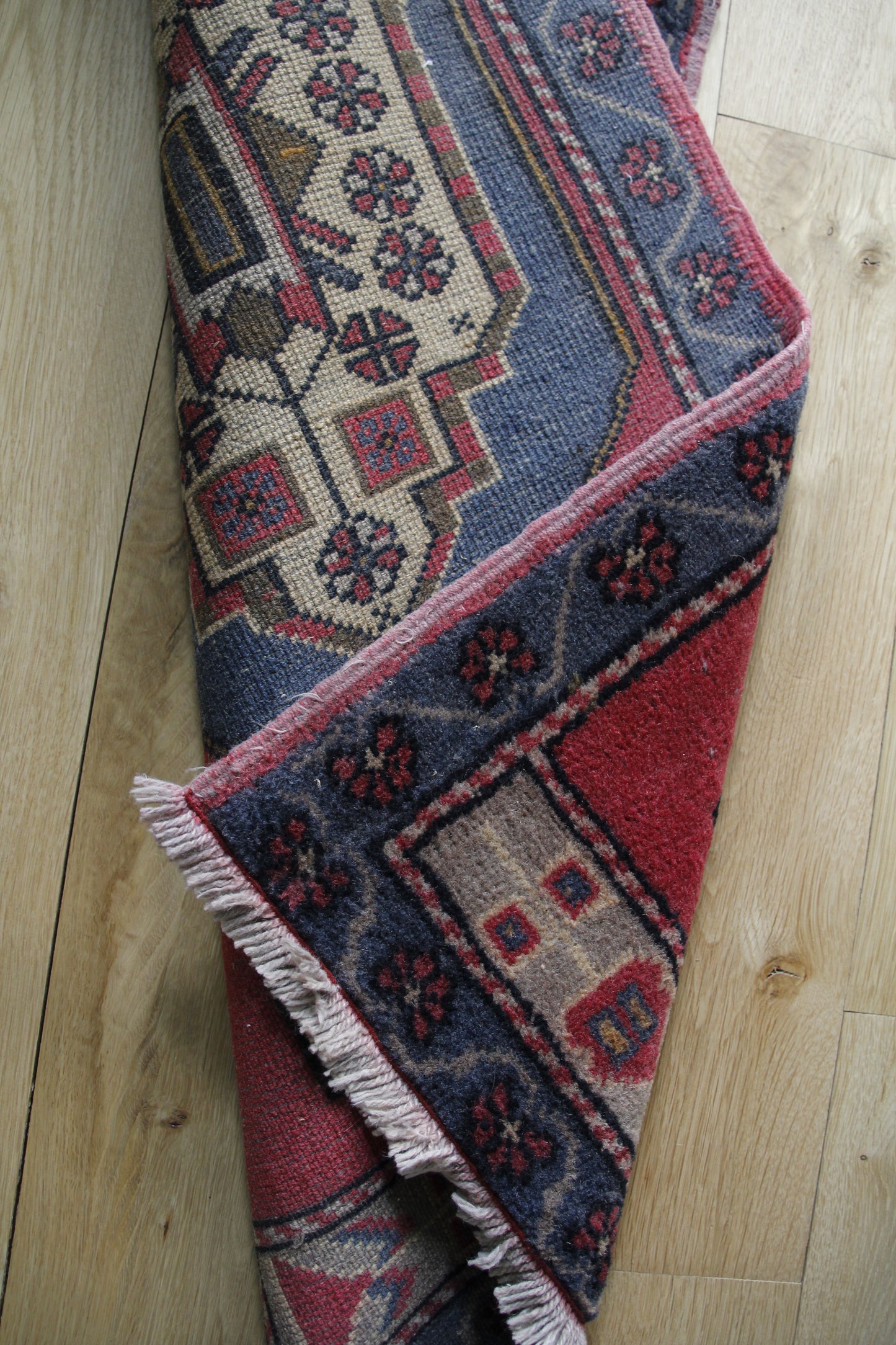 Handmade Vintage Turkish Entryway Rug 1'9" X 3'7"