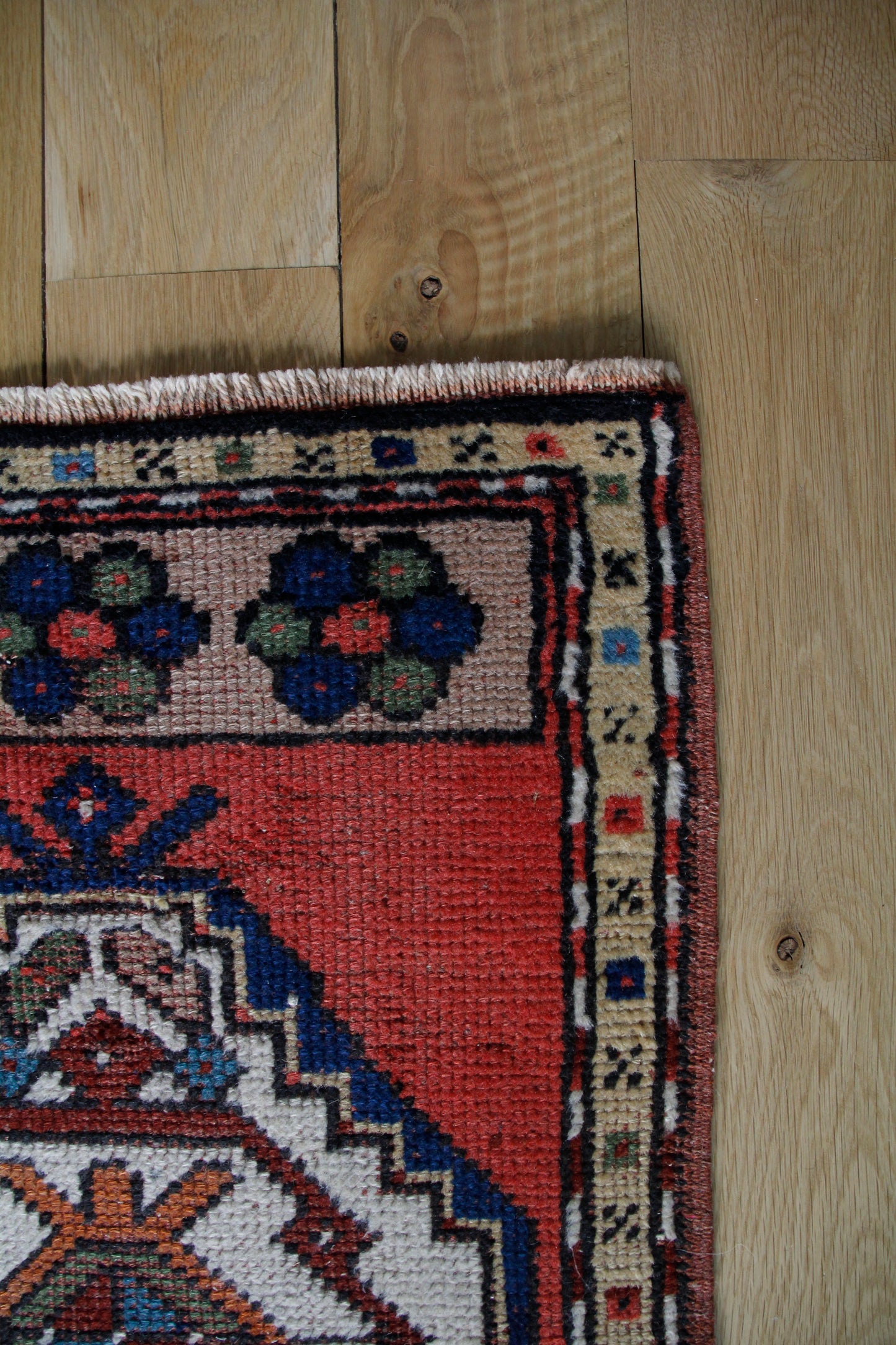 Handmade Vintage Turkish Entryway Rug 1'9" X 3'