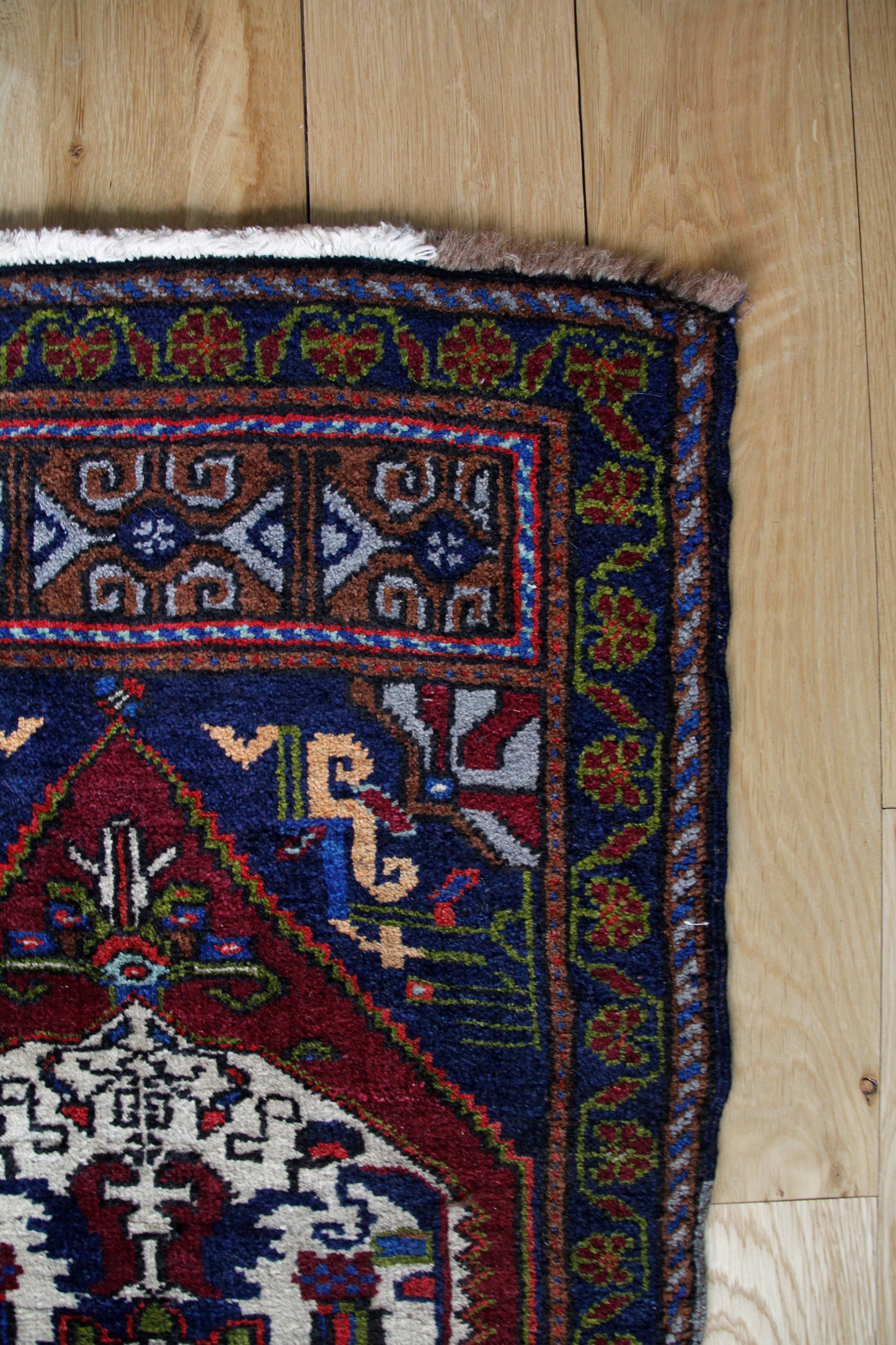 Handmade Vintage Turkish Entryway Rug 1'10" X 3'6"
