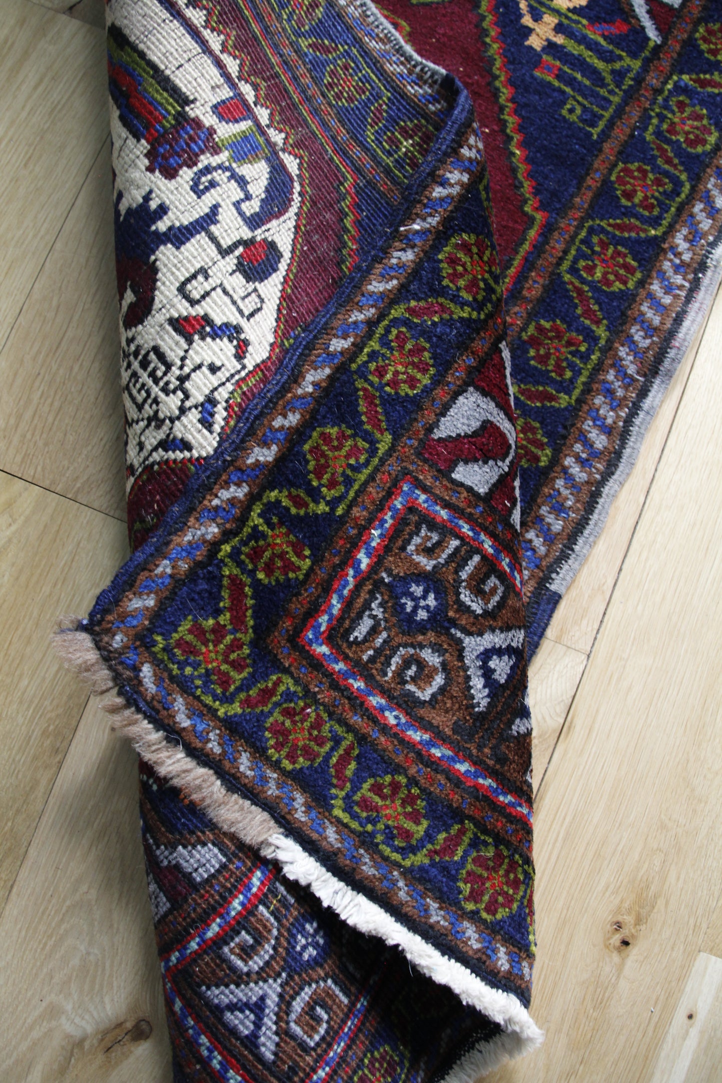 Handmade Vintage Turkish Entryway Rug 1'10" X 3'6"
