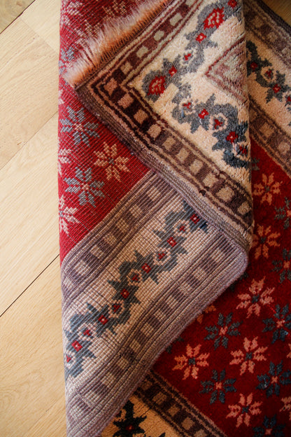 Handmade Vintage Turkish Small Rug 2' X 4'9"