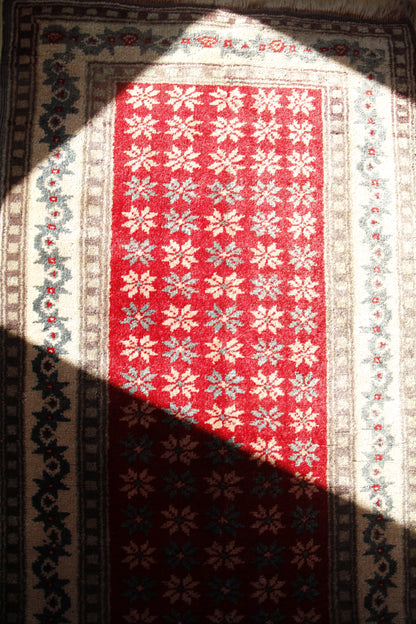 Handmade Vintage Turkish Small Rug 2' X 4'9"