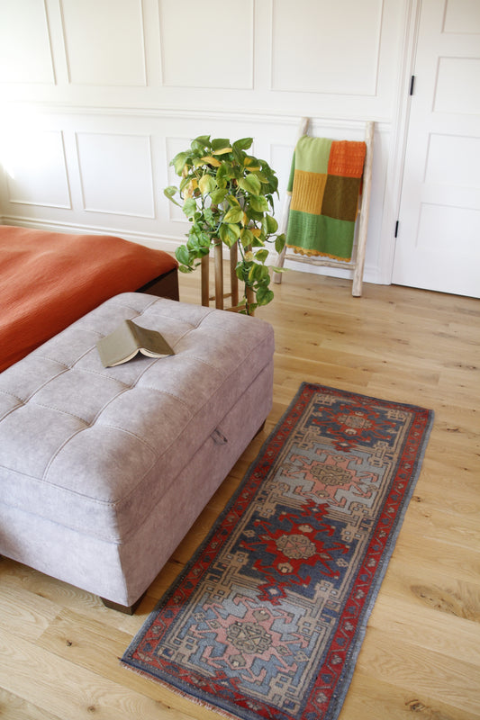 Handmade Vintage Turkish Small Rug 1'9" X 4'8"