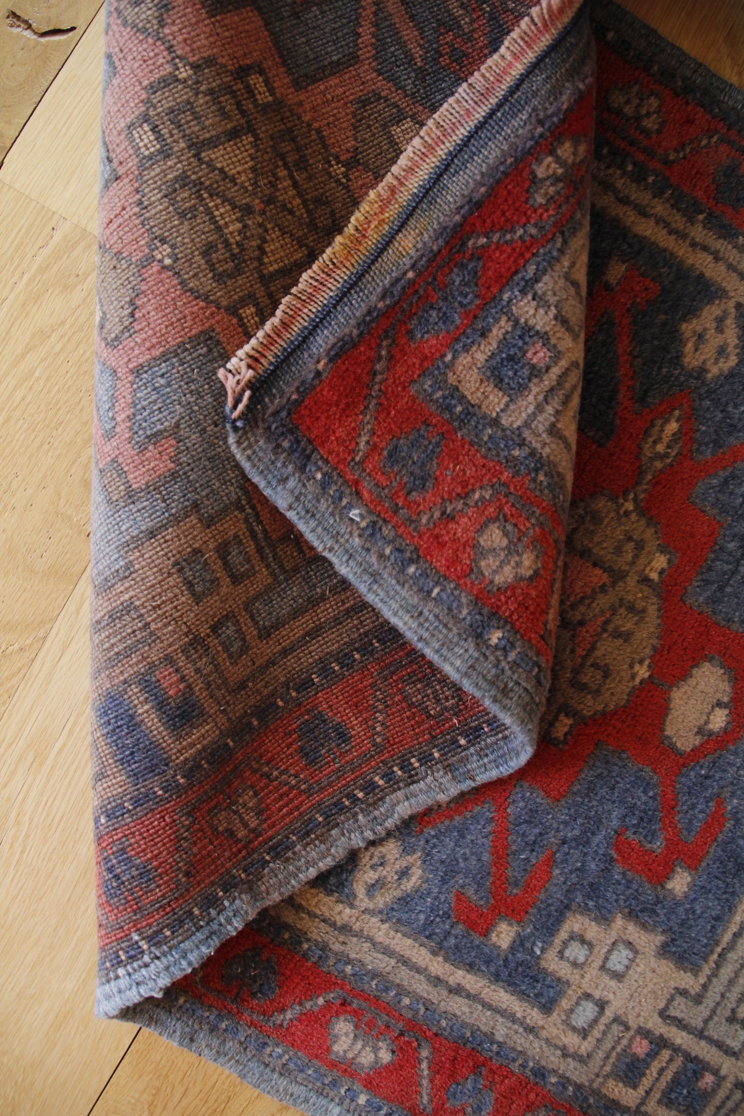 Handmade Vintage Turkish Small Rug 1'9" X 4'8"
