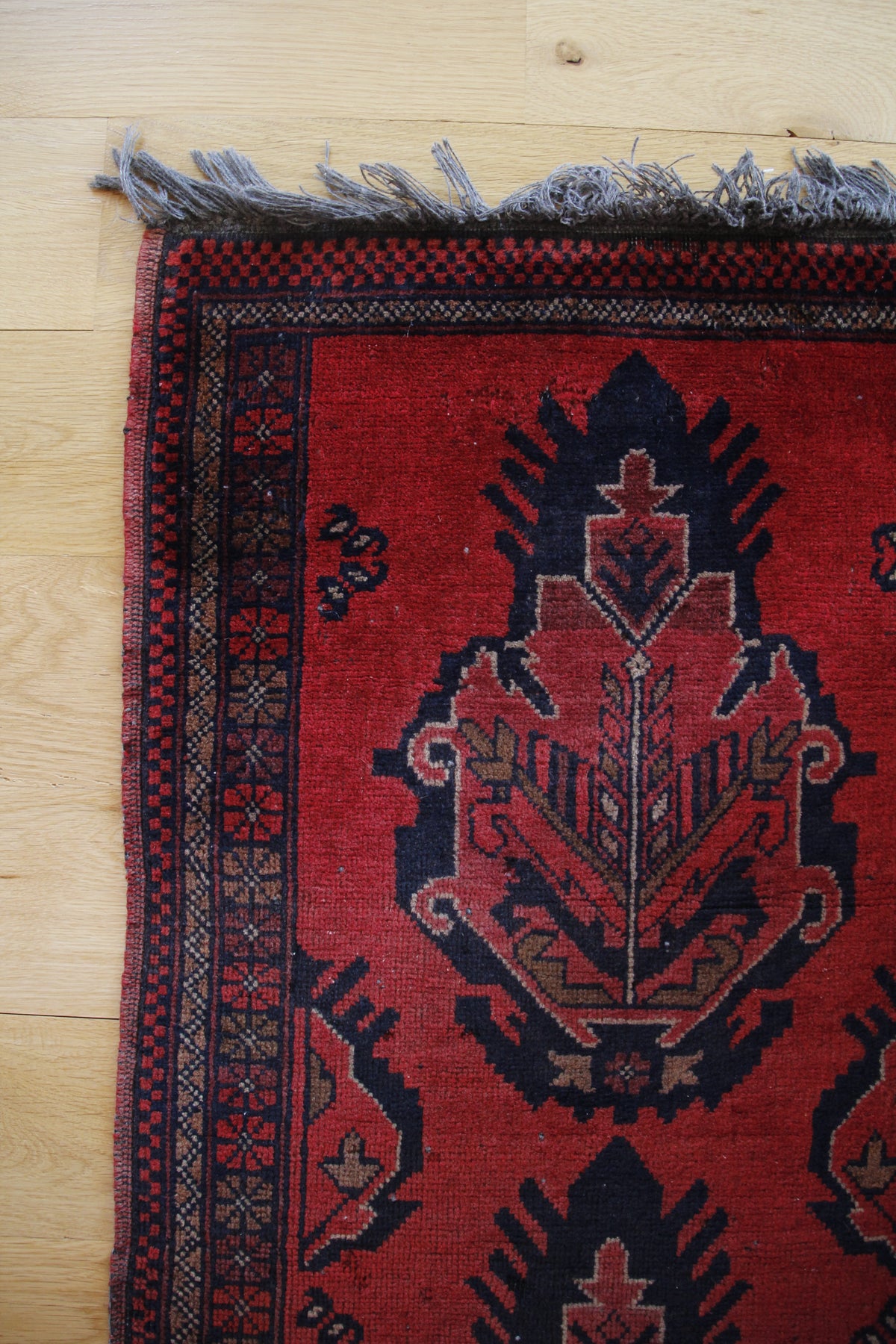 Handmade Vintage Afghan Small Rug 1'10" X 5'